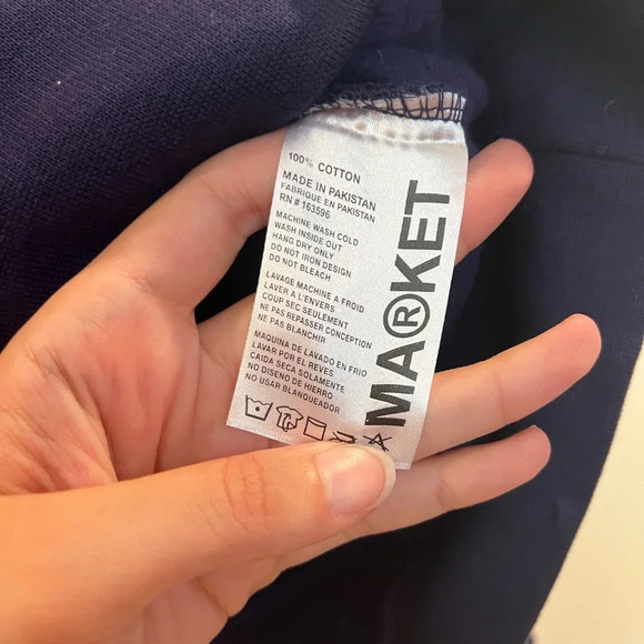 Market Navy Graphic Streetwear Loungewear Casual Hooded Sweatshirt Hoodie L NWT - Picture 4 of 9